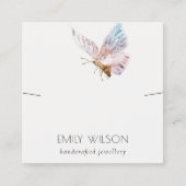 キュートドリー赤面アクアバタフライイヤリングディスプレイ スクエア名刺 (正面)