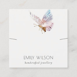 キュートドリー赤面アクアバタフライイヤリングディスプレイ スクエア名刺