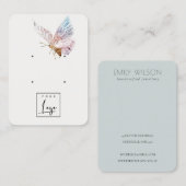 キュートドリー赤面アクアバタフライ2イヤリングディスプレイ 名刺 (正面/裏面)