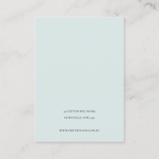 キュートドリー赤面アクアバタフライ2イヤリングディスプレイ 名刺 (裏面)