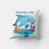 キュートドルフィンシーアニマルズネーム誕生日 クッション (裏面)