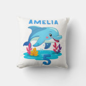 キュートドルフィンシーアニマルズネーム誕生日 クッション (正面)