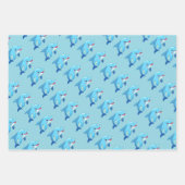 キュートドルフィンシーアニマルズ子供の誕生日パーティー ラッピングペーパーシート (正面3)