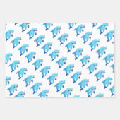 キュートドルフィンシーアニマルズ子供の誕生日パーティー ラッピングペーパーシート (正面)