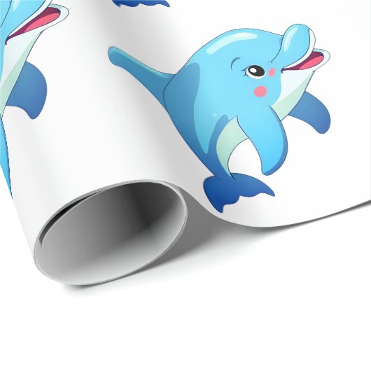 キュートドルフィンシーアニマルズ子供の誕生日パーティー ラッピングペーパー (ロールコーナー)