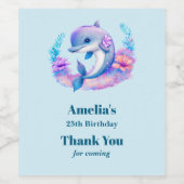 キュートドルフィンシークリーチャーイベントありがとう ワインラベル (シングルラベル)