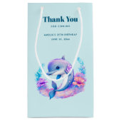 キュートドルフィンシークリーチャー誕生日ありがとう スモールペーパーバッグ (裏面)