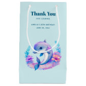 キュートドルフィンシークリーチャー誕生日ありがとう スモールペーパーバッグ (正面)