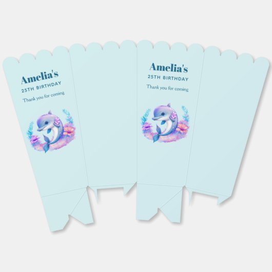 キュートドルフィンシークリーチャー誕生日ありがとう フェイバーボックス (見開き)