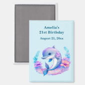 キュートドルフィンシークリーチャー誕生日デートを除く マグネット (正面/裏面)