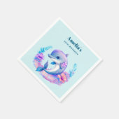 キュートドルフィンシークリーチャー誕生日 スタンダードカクテルナプキン (角)