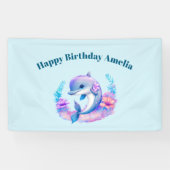 キュートドルフィンシークリーチャー誕生日 横断幕 (横)