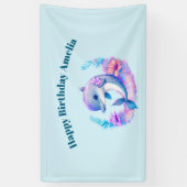 キュートドルフィンシークリーチャー誕生日 横断幕 (縦)