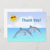 キュートドルフィンズ海ビーチありがとう ポストカード (正面/裏面)