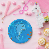 キュートドルフィン海水中競技紙プレート ペーパープレート (パーティー)