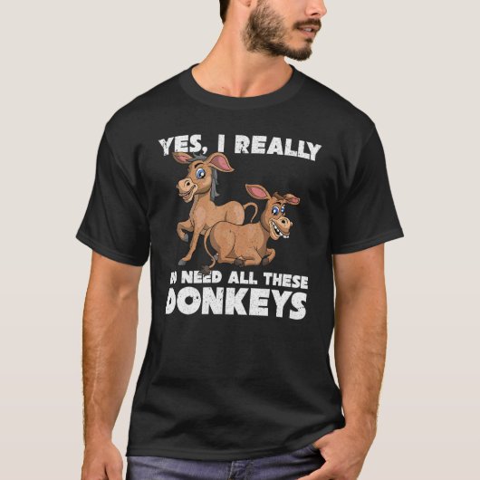 キュートドンキーファーム動物農家農業ドンキー Tシャツ (正面)