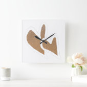 キュートドードルサンドハートコースタルサンディビーチ2021 スクエア壁時計 (ホーム)