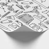 キュートドードルスケッチラッピング紙 ラッピングペーパー (角)