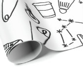 キュートドードルスケッチラッピング紙 ラッピングペーパー (ロールコーナー)