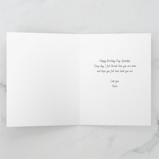 キュートドードルタイポグラフィ金ゴールドブラック3フォト誕生日 カード (内部)