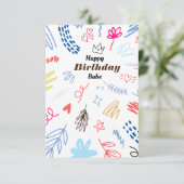 キュートドードルハッピーバースデーカード (スタンド正面)
