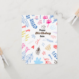 キュートドードルハッピーバースデーカード