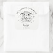 キュートドールラムイラストレーション – ウール&ヤーンショップ スクエアシール (バッグ)