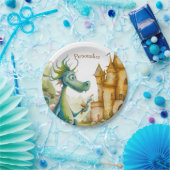 キュートナイトドラゴンキャッスルバースデーパーティーキッズ ペーパープレート (パーティー)