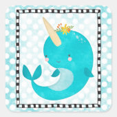 キュートナルワールアクアクジラ – ターコイズアクアクジラ スクエアシール (正面)