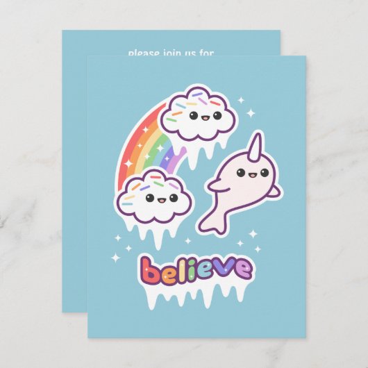 キュートナーファルバースデーパーティ招待状 招待状 (正面/裏面)