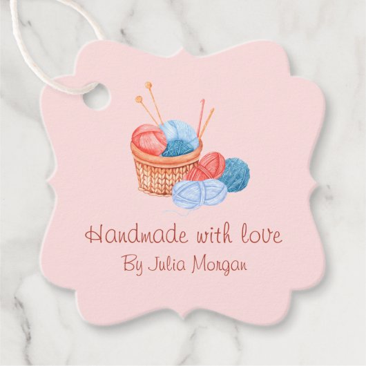キュートニットホームメイドつるラベル |ピンク フェイバータグ (正面)