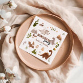 キュートニュートラル恐竜パーティー誕生日 スタンダードカクテルナプキン