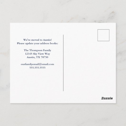 キュートニューホームティール(緑がかった色)ドア引っ越しました引っ越し祝いパーティー ポストカード (裏面)