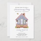 キュートニューホーム引っ越し祝いパーティーパーティー 招待状 (正面)