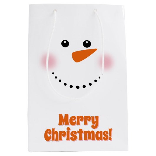 キュートニンジン鼻雪だるま中抱き枕 ミディアムペーパーバッグ (正面)