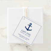 キュートネイビーブルーいかり航海のブライダルシャワー フェイバータグ (インサイチュ)