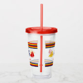 キュートネイビーブルーレッドイエローセーリングボートストライプ航海の アクリルタンブラー (右)