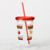 キュートネイビーブルーレッドイエローセーリングボートストライプ航海の アクリルタンブラー (左)