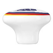 キュートネイビーブルーレッドイエローセーリングボートストライプ航海の セラミックノブ (側面)