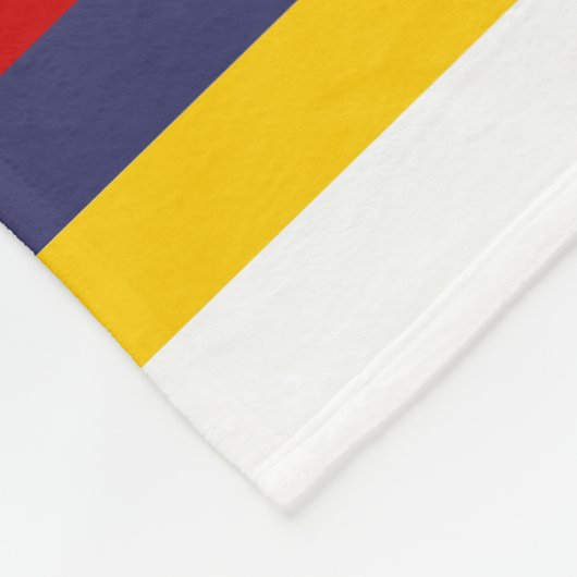 キュートネイビーブルーレッドイエローセーリングボートストライプ航海の フリースブランケット (角)