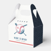 キュートネイビーレッドベースボールこうもりスター子供の誕生日 フェイバーボックス (裏面サイド)