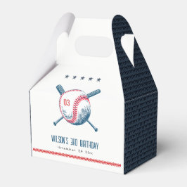 キュートネイビーレッドベースボールこうもりスター子供の誕生日 フェイバーボックス