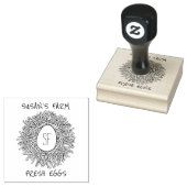 キュートネスト&エッグパーソナライズされたイニシャルファーム ラバースタンプ (押印)