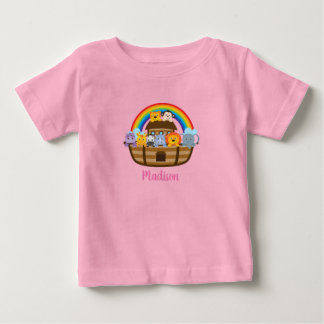 キュートノアアークピンクベビーTシャツ ベビーTシャツ