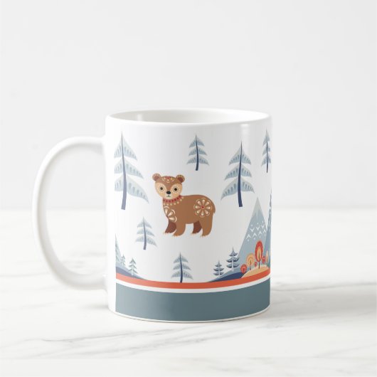 キュートノルディックホリデーベア コーヒーマグカップ (左)