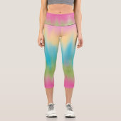 キュートノーザンライトブルーピンク絞り染め カプリレギンス (正面)