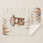 キュートハイパーソナライズされたランドカウズベビーブランケット シェルパブランケット (正面(横))