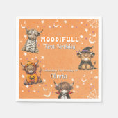 キュートハイランドウシズモーディフルハロウィーン誕生日 スタンダードカクテルナプキン (正面)