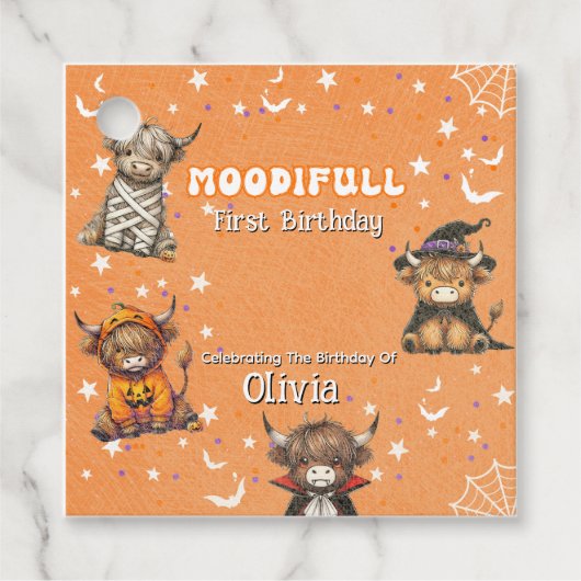 キュートハイランドウシズモーディフルハロウィーン誕生日 フェイバータグ (正面)
