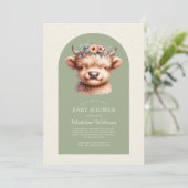 キュートハイランドカウアーチベビーシャワー招待状 (スタンド正面)